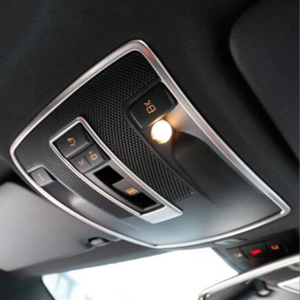 

Stainless Steel Car Roof Reading Lamp Frame Decoration Cover Trim 2Pcs For Mercedes Benz GLA X156 CLA C117 2014-2018