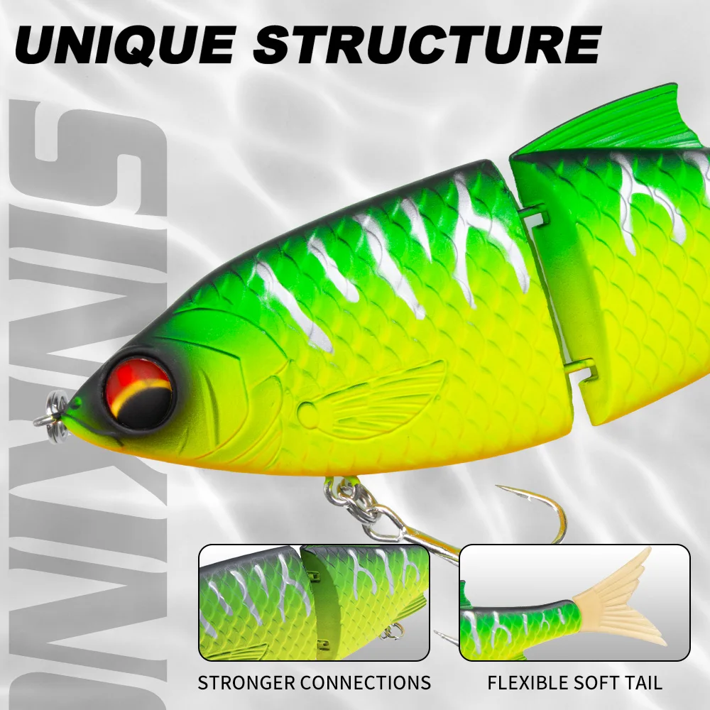 Фото Воблер Hunthouse FLEXTAIL 135 Pencil Swimbait, 135 мм/28 г, 2-секционный, тонущий, для морской рыбалки на сибаса №4