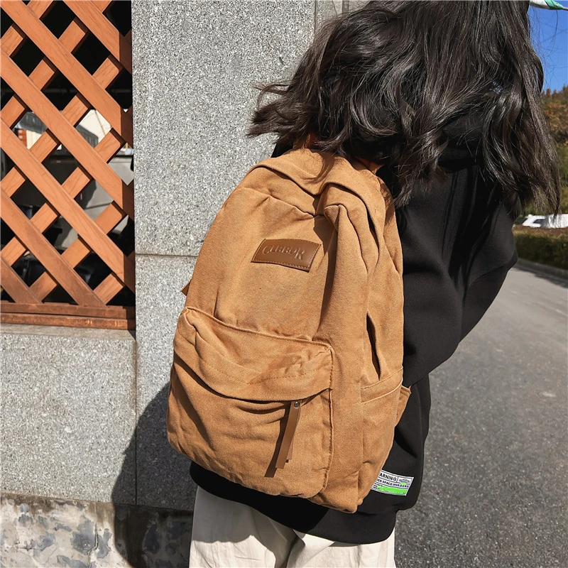 

Холщовый рюкзак для женщин и мальчиков, хлопковая дорожная винтажная трендовая сумка для студентов в стиле Харадзюку для колледжа