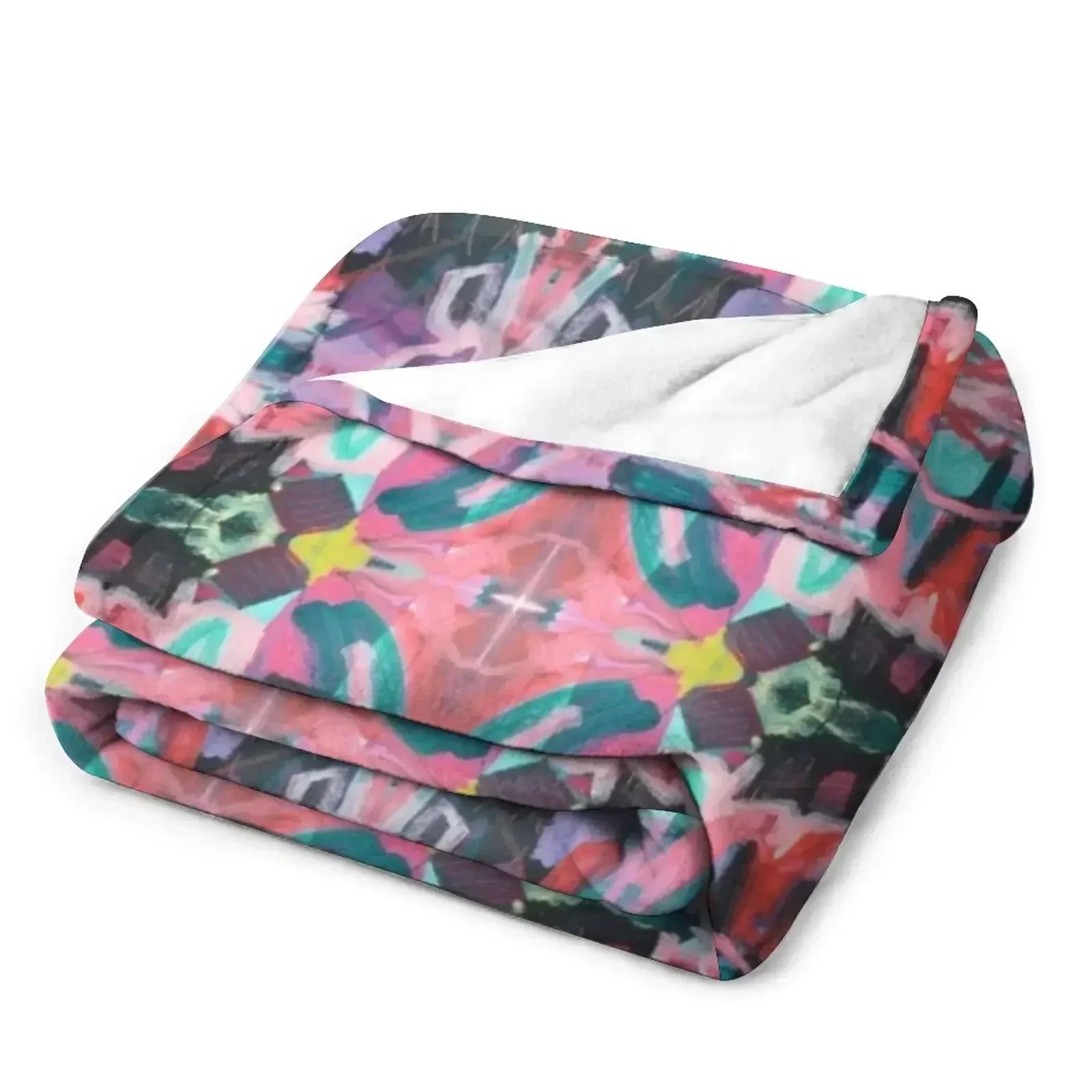 Геометрический калейдоскоп витражная мозаика абстрактное искусство пледы