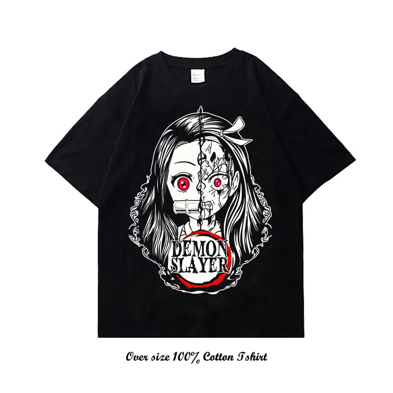 Japanese Anime Kimetsu no Yaiba T-Shirt Gothic Cool Graphic Print T Shirt Mens Fashion Clothes Vintage T shirts Short Sleeve