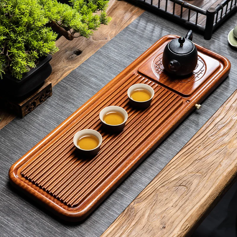 

Поднос для китайского послеобеденного чая, деревянный сервировочный прямоугольный поднос для еды, декоративный сушильный поднос для журна...