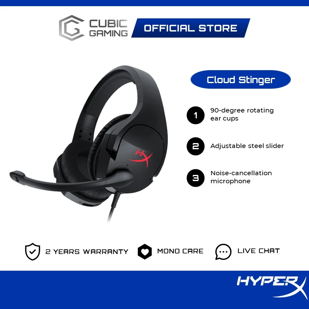 

HyperX Cloud Stinger Gaming Headset HX-HSCS-BK/AS /HX-HSCSS-BK/AS