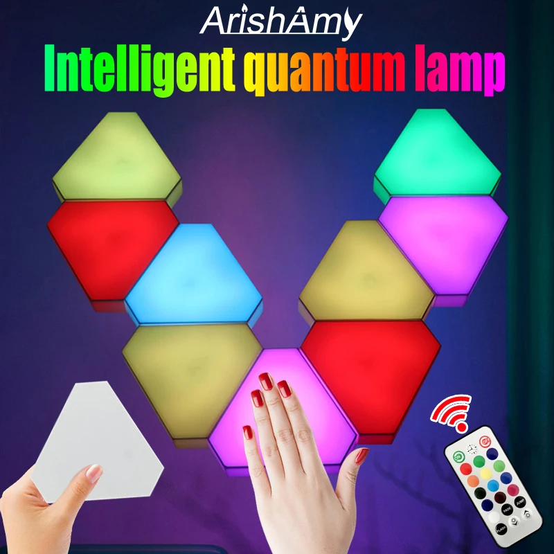 

Touch Sensitive RC Triangle LED Indoor Atmosphere Wall Lamps For Computer Game Room Decoration LED Quantum Night Light Gift