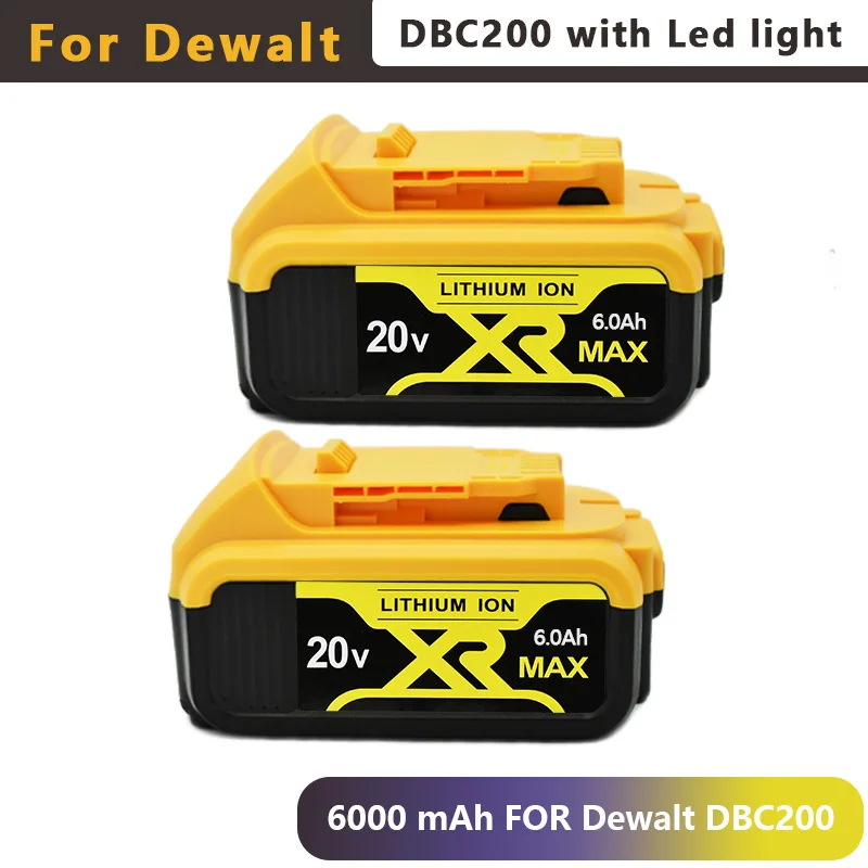 

20V 6.0Ah MAX XR Battery Power Tool Replacement for DeWalt DCB184 DCB181 DCB182 DCB200 20V 3A 5A 6A 18Volt 20 V Battery