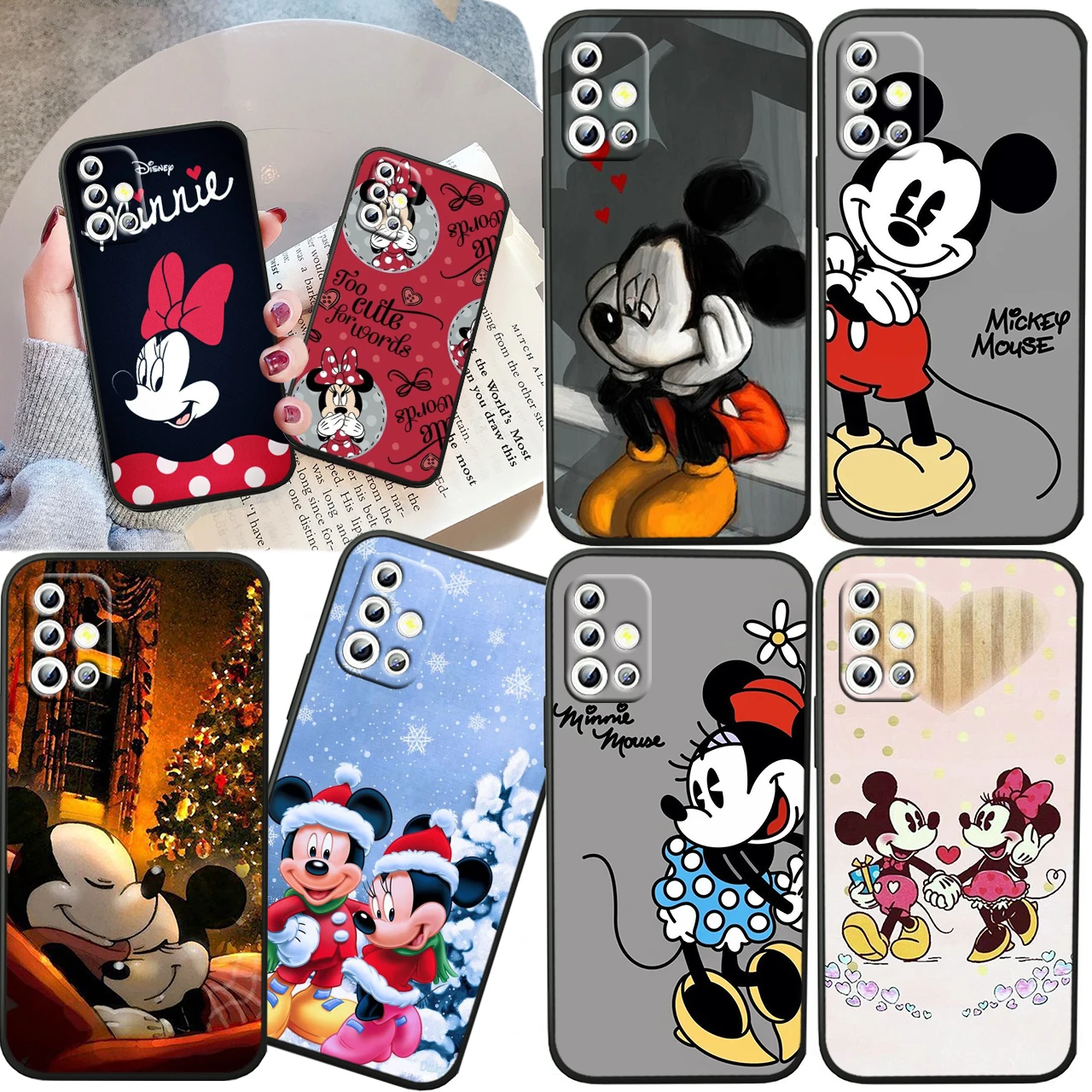 

Disney Minnie Cute For Samsung A04S A81 A91 A71 A51 A41 A31 A12 A21S A01 4G 5G Silicone Soft Black Phone Case