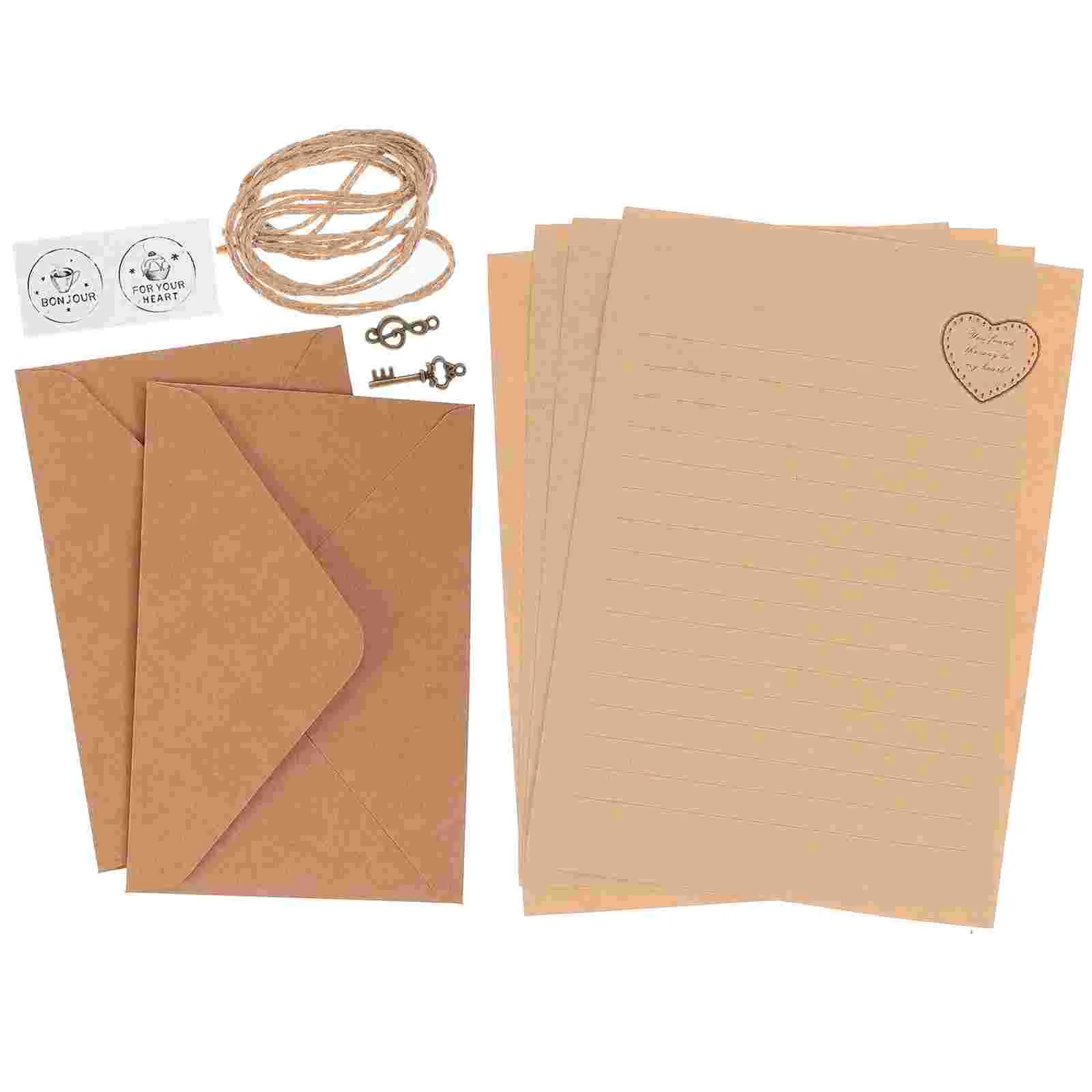 

2 Sets Traveler's Notebook Insert Page Envelop Letter Papers Blank Writing Stationery Envelope Invitation Packing Student