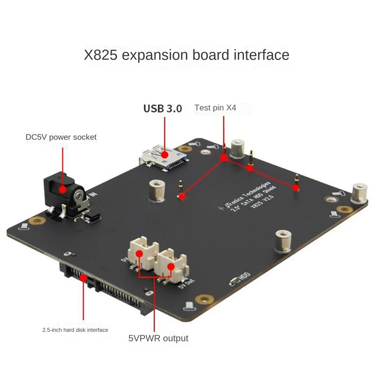 

NEW-X825 V2.0 Storage Expansion Board For Raspberry Pi 4B X825 NAS 2.5-Inch SATA Hard Disk SSD Drive Expansion Board