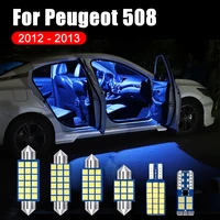 for peugeot 508 2012 2013 11pcs error free 12v car led interior dome reading lights foot lamps glove box trunk bulbs accessories