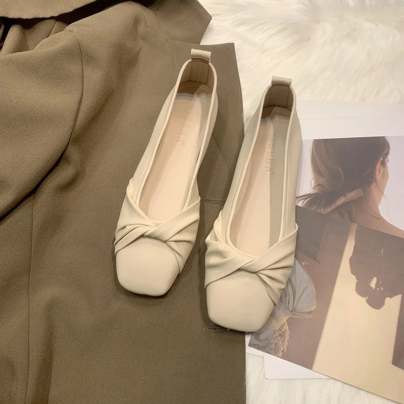 

Туфли женские с квадратным носком, мягкие повседневные кроссовки, без застежки, с открытым носком, удобные мокасины, лето 2023