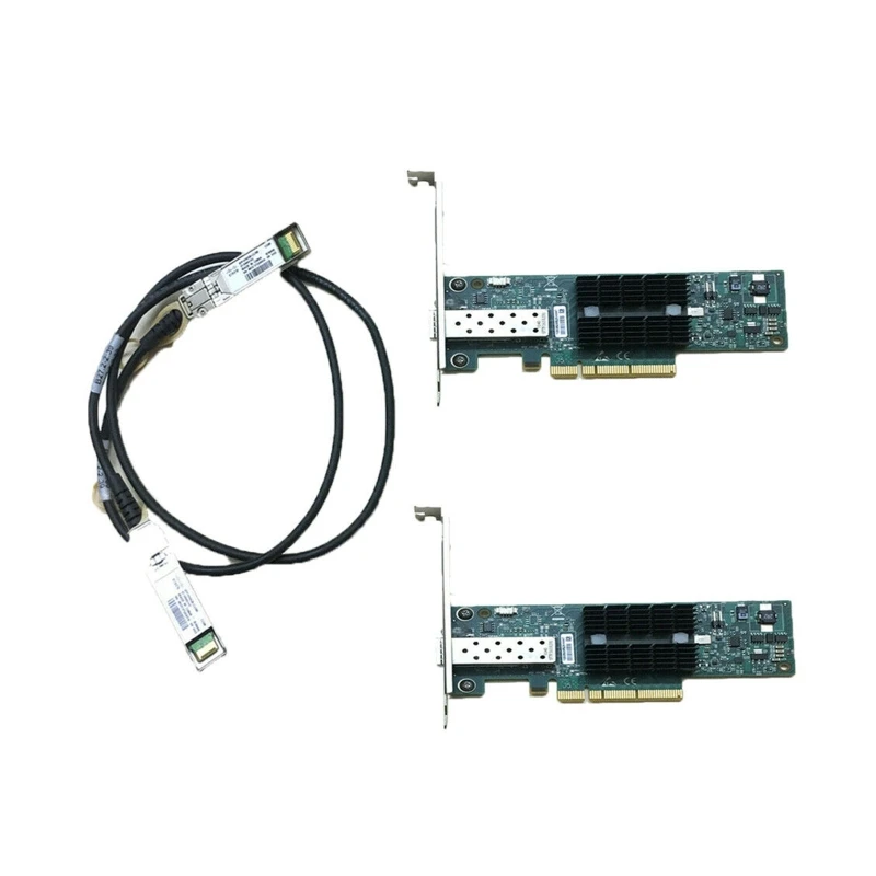 10G Network Card 2x MNPA19-XTR Mellanox ConnectX-2 Lan Adapter 10Gb Fast NIC with 1M/39.4in SFP + Cable
