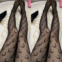 gothic black fishnet socks tights pantyhose japanese retro heart moon spider web fishnet lace bottoming g stockings for women
