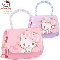 sanrio hellokitty kawaii new pu portable messenger bag cute cartoon ladies bow shoulder bag girls fashion backpack