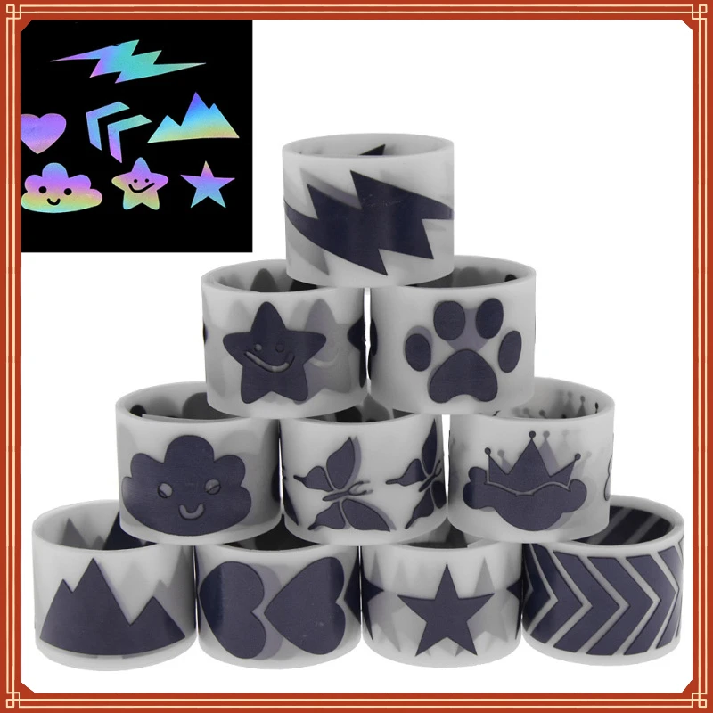 

50-500pcs Laser Blank Love Heart Stars Round Stickers Handmade Decoration Holiday Birthday Party Sealing Label Sticker