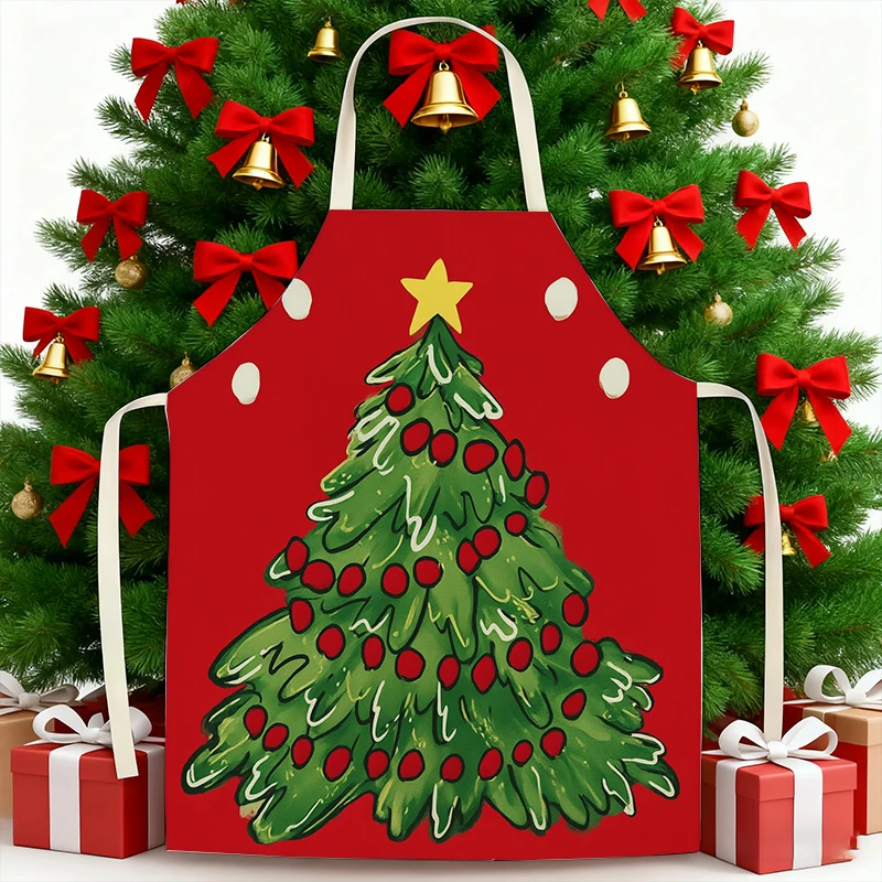 

Рождественский фартук из хлопка и льна Santa Claus