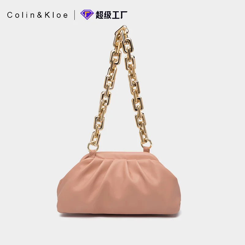 

New Chain Cloud Bag Soft Leather Shoulder Armpit Diagonal Hand Held Pleated Women Bag Luxury Designer Bag Handbag Lipstick Bag