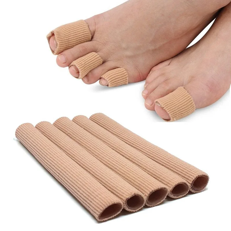 

1 Pc 3 Size Can Be Cut Toe Set Ribbed Fabric Gel Tube Sleeve Cap for Finger Hammer Toe Cap of Foot Protection Toe Finger Care