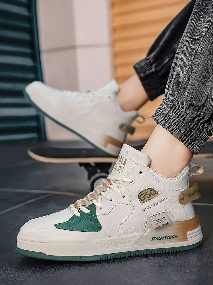 Мужская обувь новинка осени 2024 модные туфли из микрофибры с высоким берцем