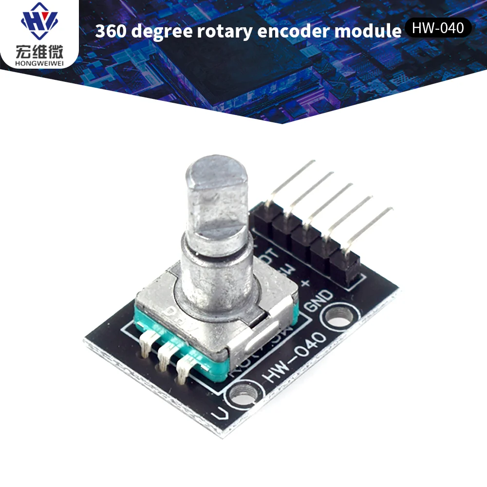 

5pcs/lot KY-040 360 Degrees Potentiometer Rotary Knob Cap Encoder Brick Sensor Switch Module Development For Arduino with Pins