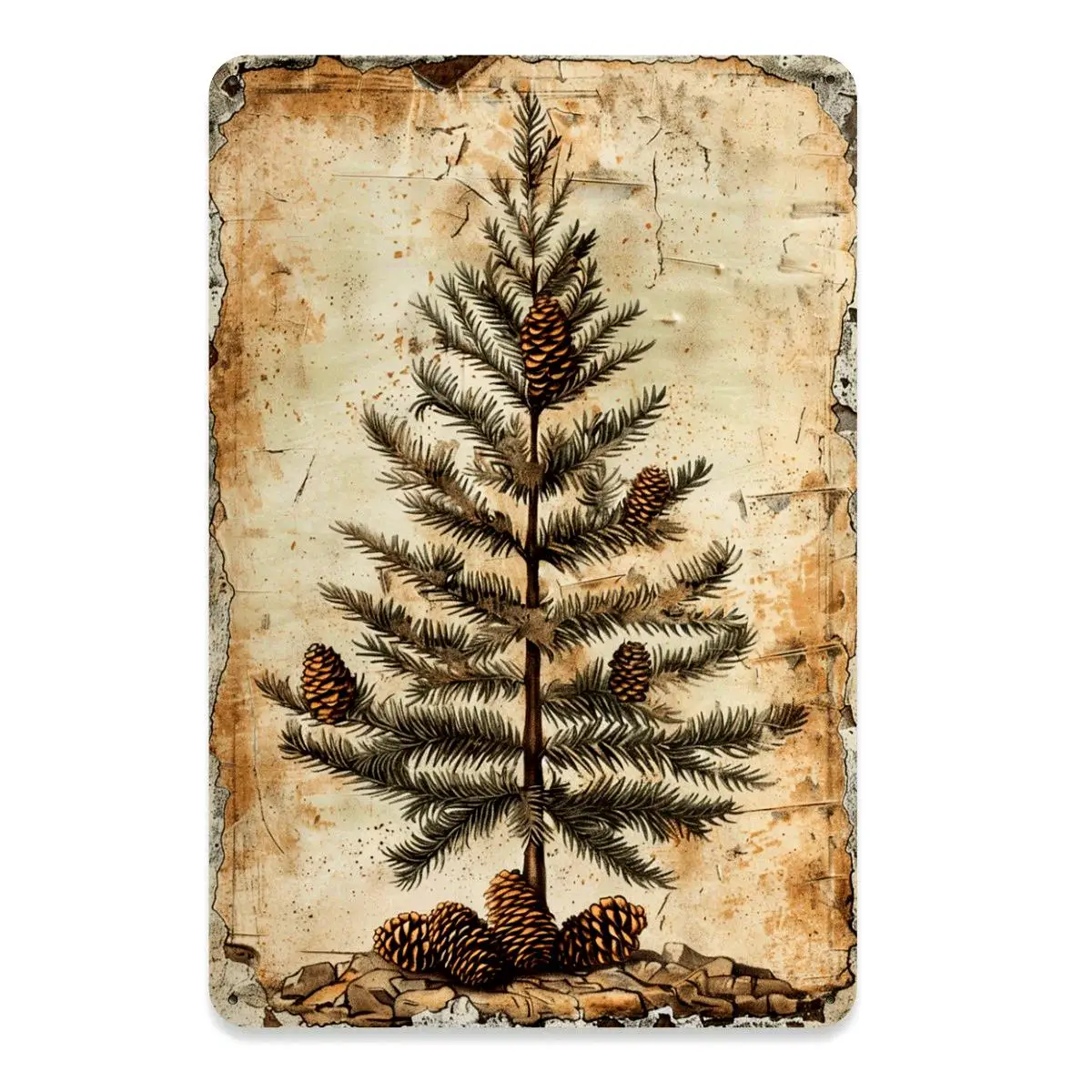 

Металлическая настенная вывеска Рождественская елка