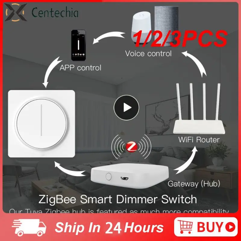 

Умный вращающийся Диммер Tuya Zigbee, светодиодный выключатель с Wi-Fi, европейский стандарт, дистанционное управление, поддержка приложений Alexa Google, 1/2/3 шт.