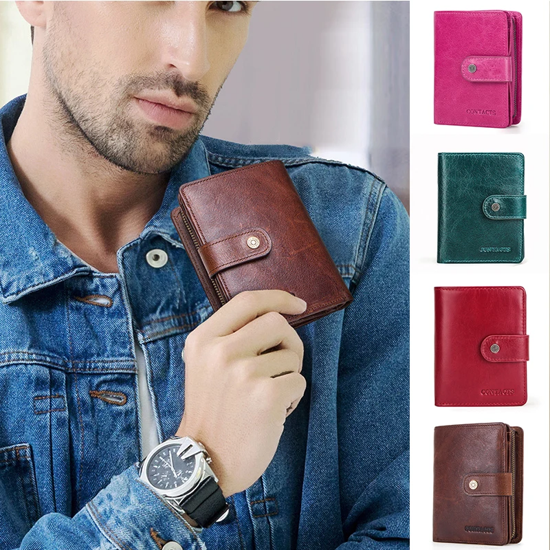 

Men's Trifold Leather Wallet with Blocking Portable Lightweight Handy Slim Durabl Mutifunctional High Capacity Men's Trifold