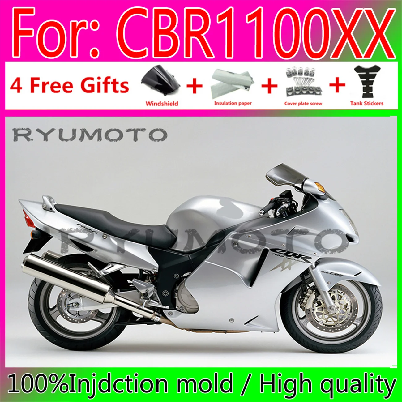 

NEW Motorcycle Fairings for Honda Cbr1100XX CBR 1100 XX 1998 CBR1100 Bodywork 1996 - 2005 BLACKBIRD 1998 full fairing