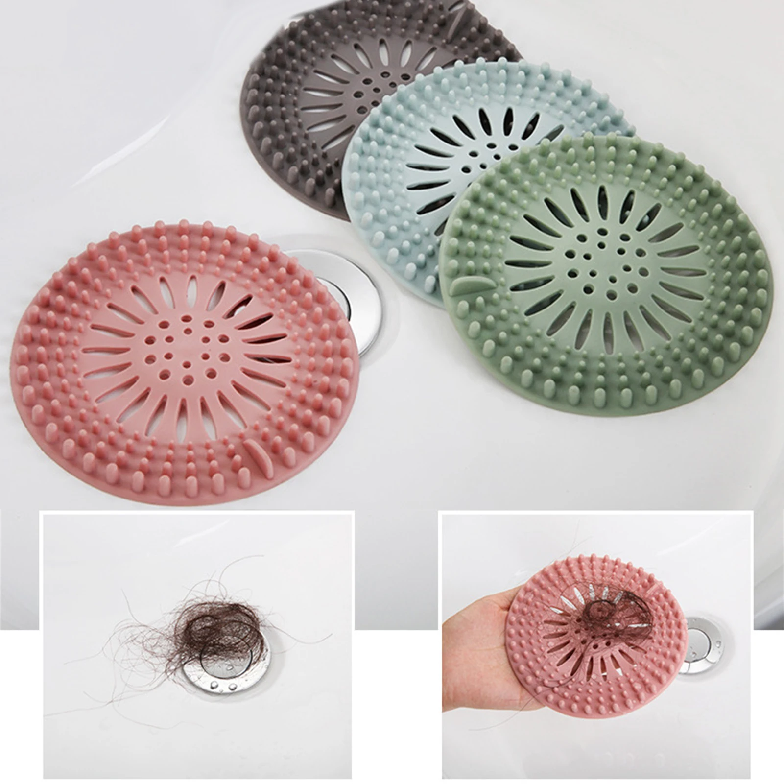 

Bathroom Washbasin Drain Hair Catcher Anti Clogging Bath Stopper Drain Cover Protector Sink Strainer Hair Filter Kitchen Bathtub