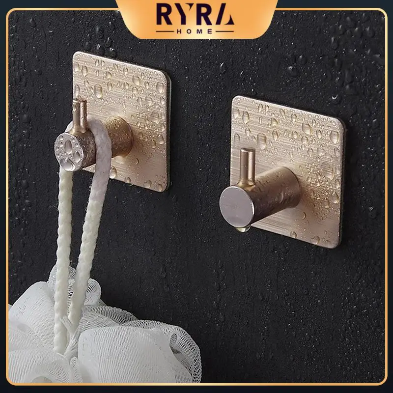 

Waterproof Kitchen Towel Hanger 1pcs Door Hook Self Adhesive Door Wall Hook Aluminum Kitchen Storage Rack Wall Hooks