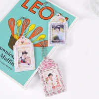 1 card slot cute pendant card holder for women exquisite photo holder card protective sleeve simple korean student stationery