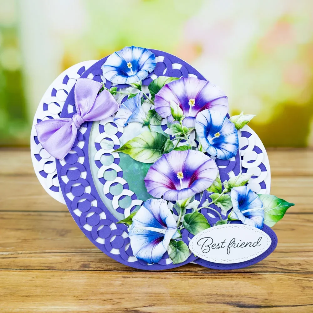 Построить букет Утренняя слава над краем цветы металлические трафареты штамп