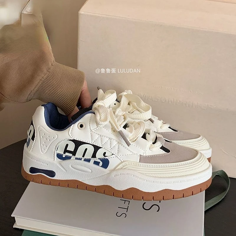 SHANPA 2023 New Hyuna Style Purple Sports Shoes for Women Korean Fashion Versatile Casual Harajuku Style Student Shoes