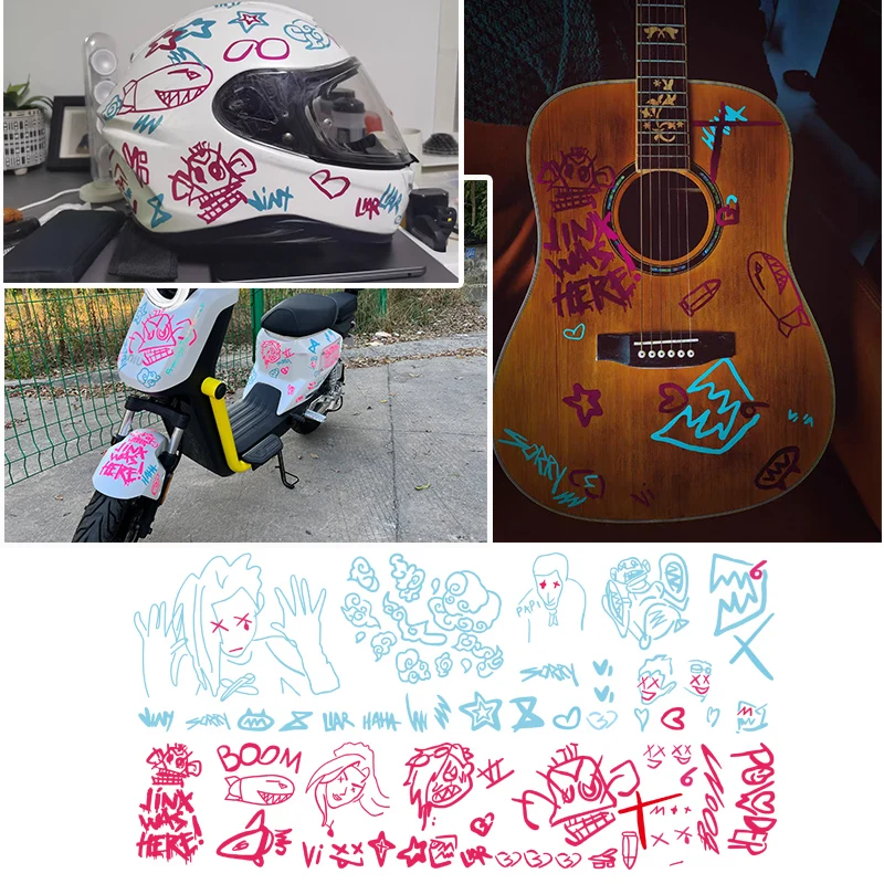 

Граффити JINX, автомобильные наклейки, креативные наклейки для электрического автомобиля Zuan Jinx, модифицированные Декоративные наклейки для взрывоопасного мотоцикла, аксессуары