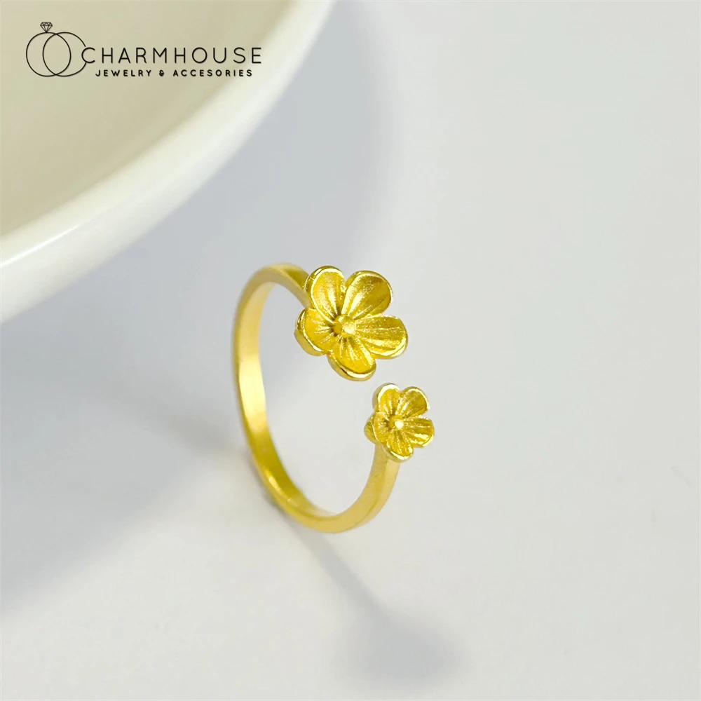 

Gold Color Finger Rings for Women Flower Open Ring Adjustable Anillo Bague Femme Wedding Engagment Jewelry Accessories Gifts