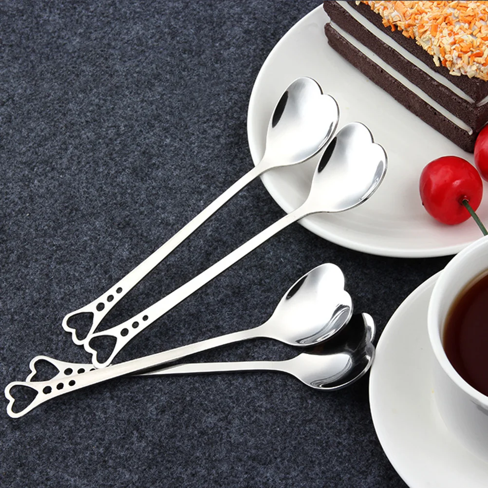 

Spoon Spoons Heart Dessert Soup Stirring Metal Coffee Tea Teaspoons Steel Sugar Cream Ice Cake Stainless Shape Saucefor Kitchen