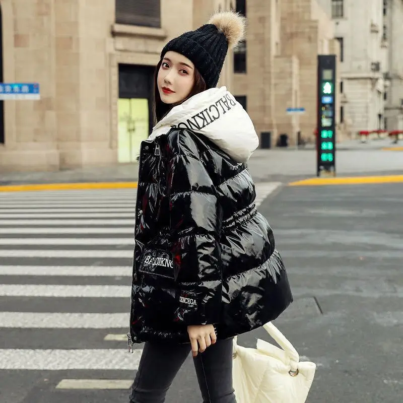 Winter Coat for Women Coats Parkas Jackets Hooded Cotton Padded Jacket Bright Face Korean Fashion Women's Winter Jacket 2022