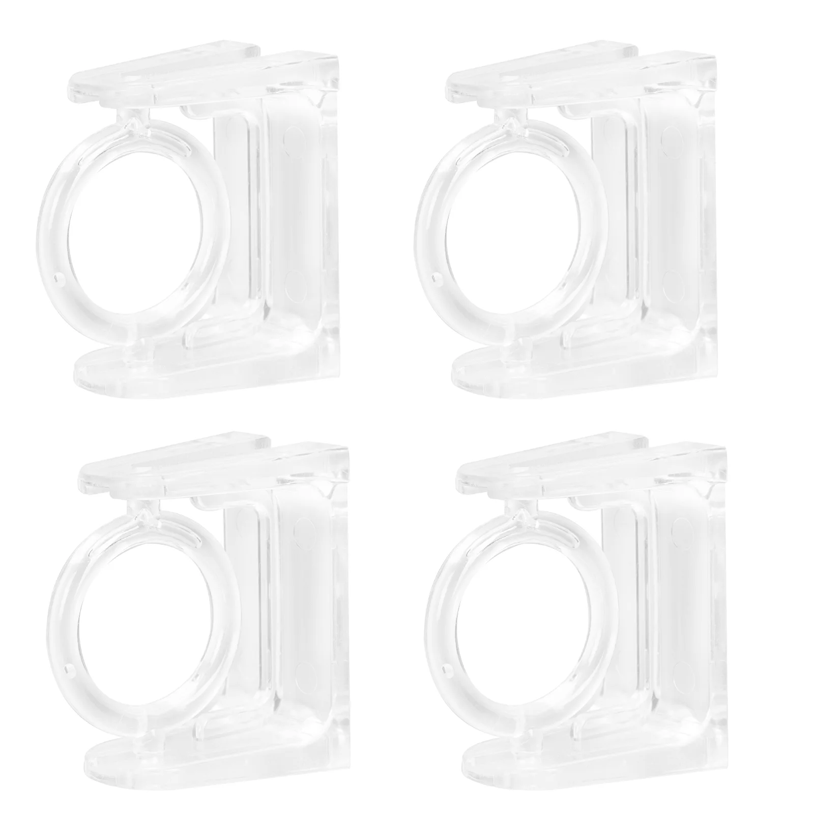 

2 Pairs Rotatable Curtain Rod Brackets Rod Hooks Nail-free Rod Holders