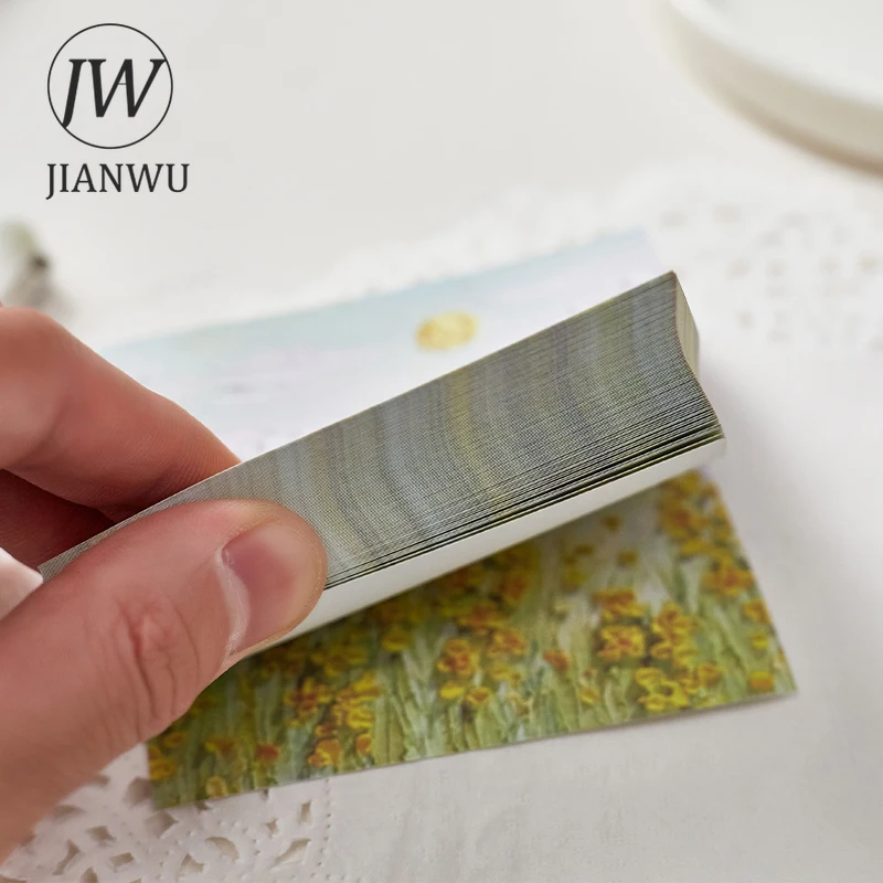 JIANWU 100 шт. INS пейзаж милые Липкие заметки слезящиеся сообщения бумага Скрапбукинг
