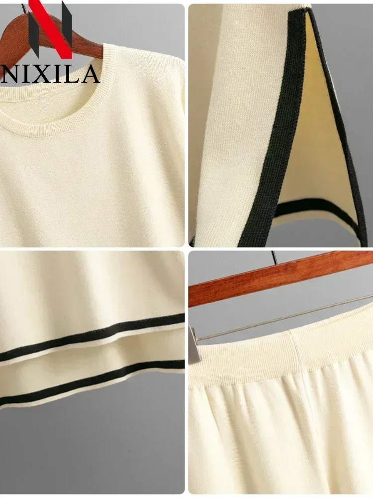 Женский трикотажный костюм-двойка повседневный свободный Трикотажный костюм из