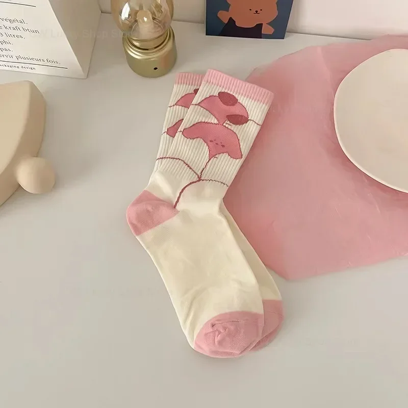 Милые аниме носки Kirby Мультяшные хлопковые Дышащие для девочек модные женские
