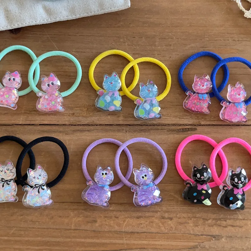 2 шт. Красочный галстук-бабочка милые эластичные повязки для волос девочек