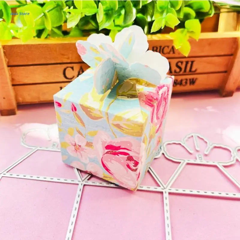 3D цветочные лепестки Конфеты Подарочная коробка сшитые металлические штампы