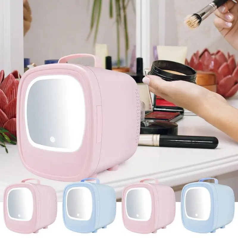6l Portable Cosmetic Makeup Refrigerator With Mirror Door Small Refrigerator Cooler Or Warmer For Van