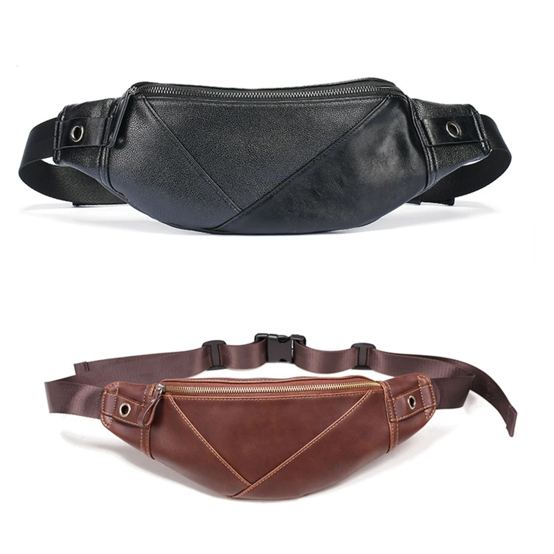 

Men Fashion PU Leather Bags Casual Chest Waist Packs for Outdoor Travel Casual Crossbody Phone Pouch
