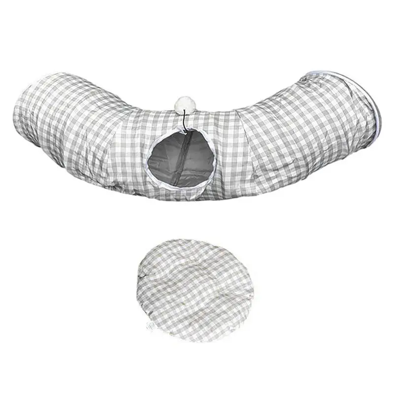 

Cat Nest Bed Tunnel Foldable Multifunctional Nest Donut Cave Cat Toy Bed 2 Entrances For Pet Owners Veterinary Hospitals Living