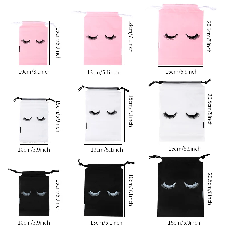 20Pcs Reusable Eyelash Extension Cosmetic Bag Plastic Drawstring Lashes Supplies Lipstick Travel Pouch Beauty Salon Makeup Tools images - 6