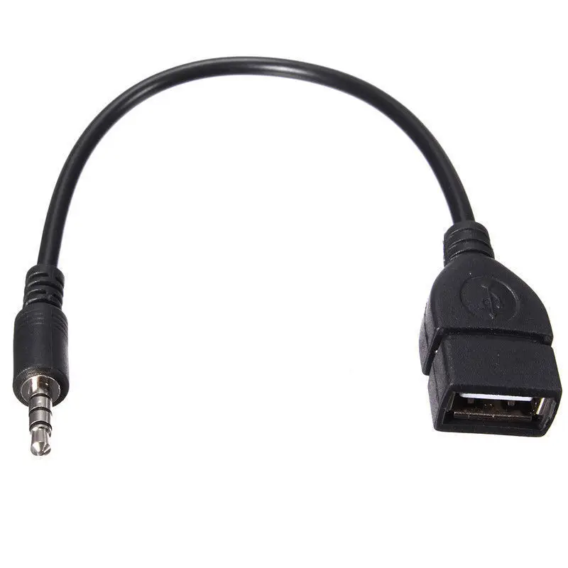 Дешевый 3 5 мм штекер 4 полюса AUX аудио разъем к USB 2 0 A гнездо конвертер кабель 20 см