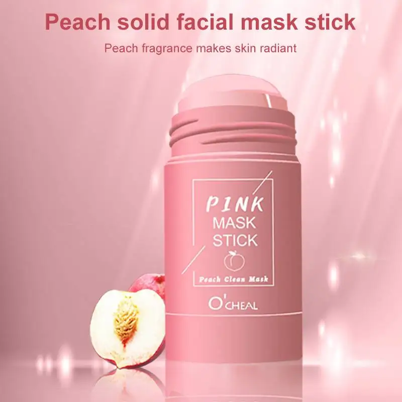 

Solid Mask Stick Peach Eggplant Green Tea Bamboo Charcoal Mask Deep Clean Pore Mud Moisturizing Anti-Acne Oil Control Face Care