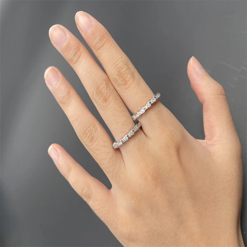 

Модное кольцо в виде змеи из стерлингового серебра 925 пробы, сверкающие обручальные кольца для женщин на заказ