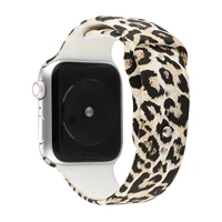 leopard printing silicone strap for apple watch band 41mm 45mm 42mm 38mm 44mm 40mm bracelet belt for iwatch series 7 6 5 4 3 se